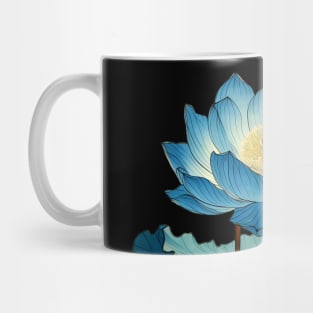 Egyptian Blue Lotus Flower on a dark (Knocked Out) background Mug